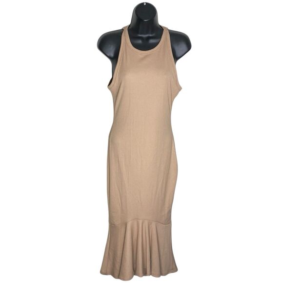 7 For All Mankind Maxi Dress Womens S Sleeveless Ribbed Stretch Fishtail Bodycon - Picture 1 of 14